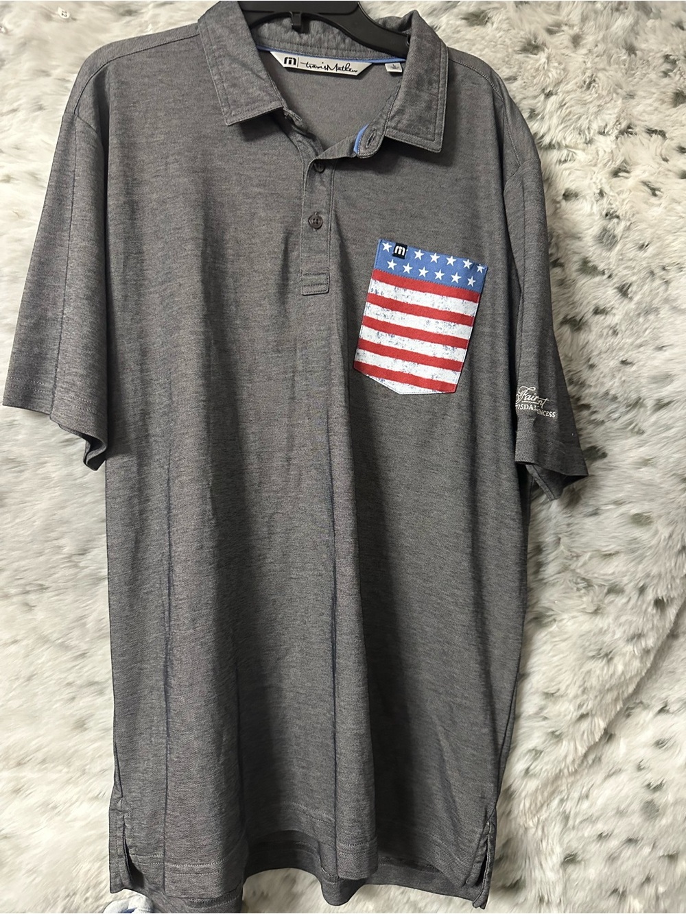 176. Travis Mathew gray polo sz large